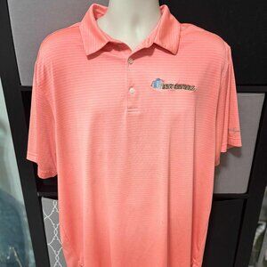 Pre-Owned Men's Neon Orange Striped Golf/Polo Shirt by Walter Hagen Size XXL